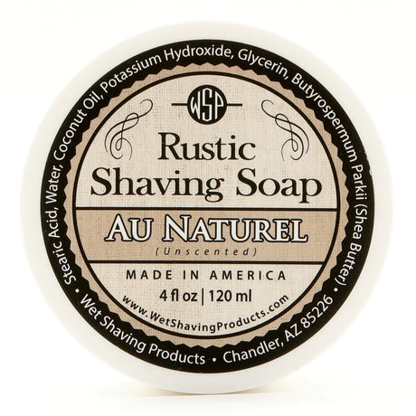 Wet Shaving Products Rustic Shaving Soap 4 oz Au Natural Unscented